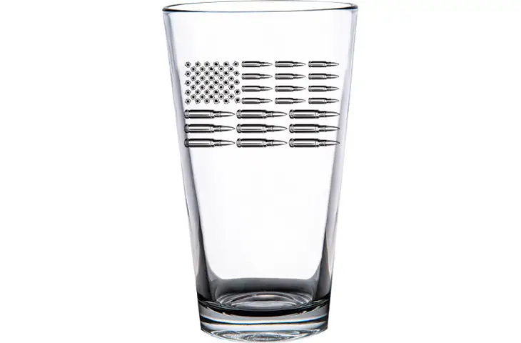 2 Monkey Trading Bullet Flag Logo Pint Glass